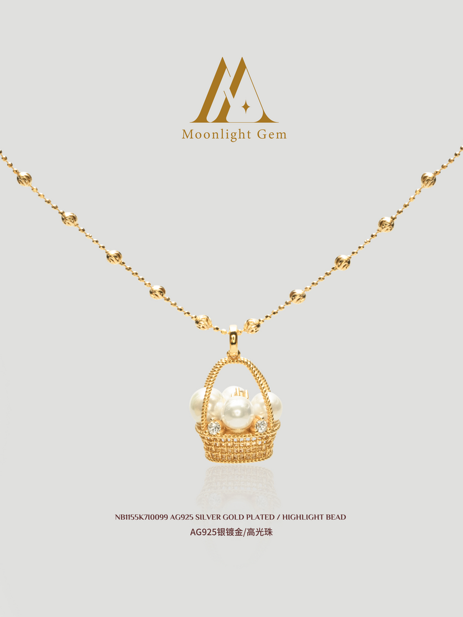 Fortune Pearl Basket Necklace