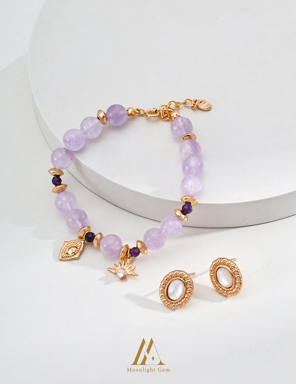 Purple Crystal Bracelet /Luck Bracelet